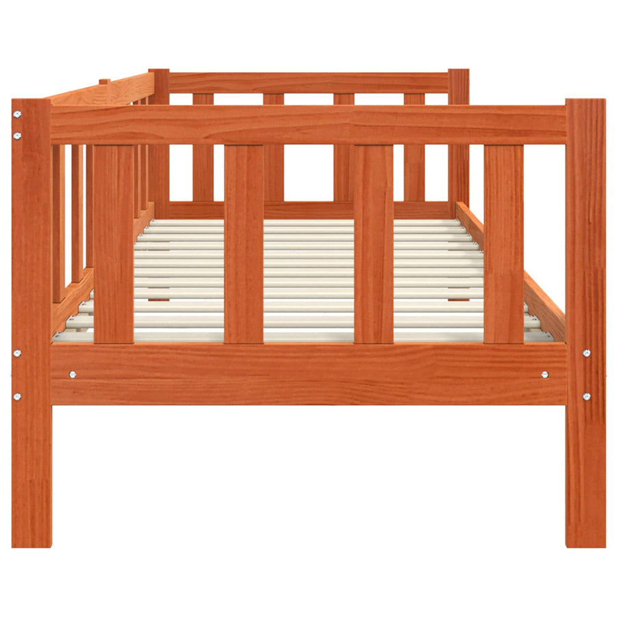 Bedframe met hoofdeinde Wasbruin 80 x 200 cm Massief grenenhout