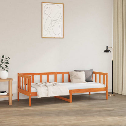 Bedframe met hoofdeinde Wasbruin 90 x 190 cm Massief grenenhout