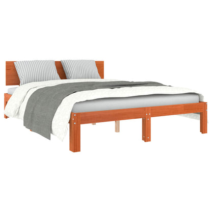Bedframe Wasbruin 135 x 190 cm Massief grenenhout