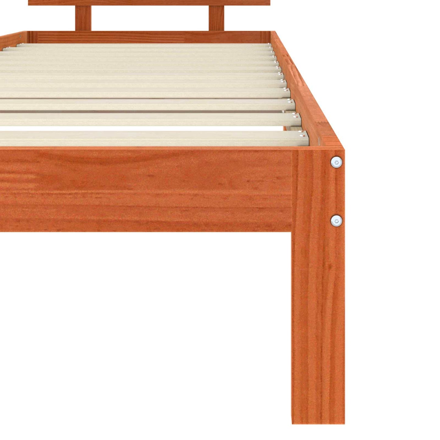 Bedframe met hoofdeinde Wasbruin 90 x 200 cm Massief grenenhout