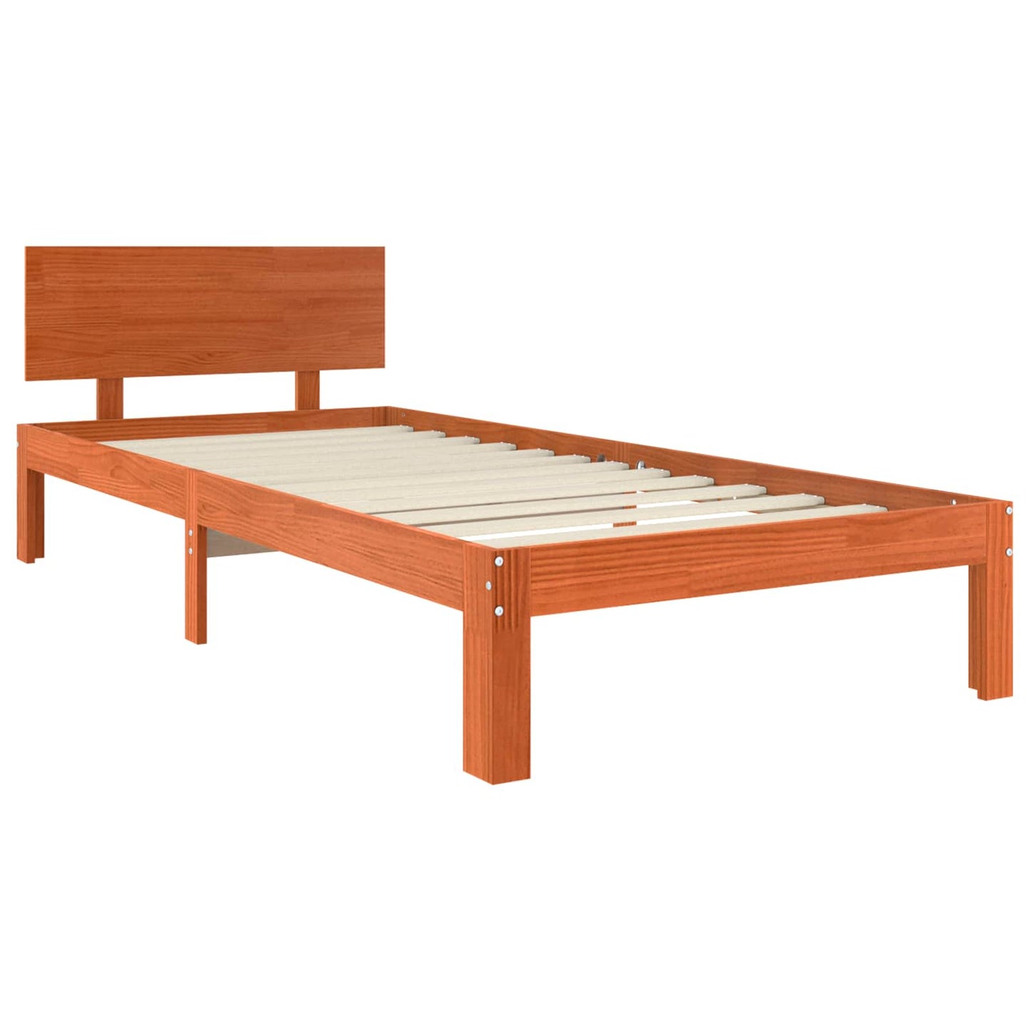 Bedframe met hoofdeinde Wasbruin 90 x 200 cm Massief grenenhout