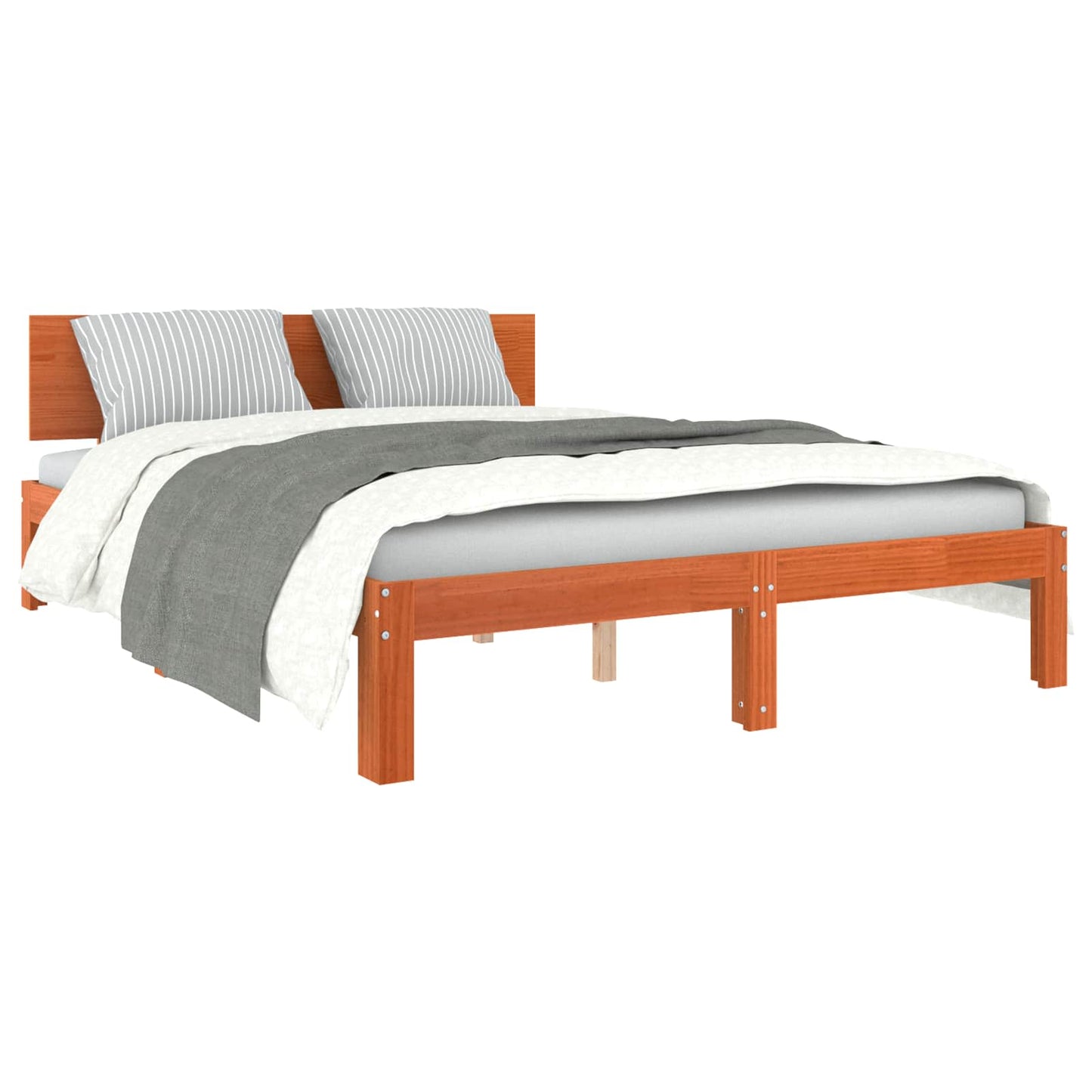 Bedframe Wasbruin 160 x 200 cm Massief grenenhout