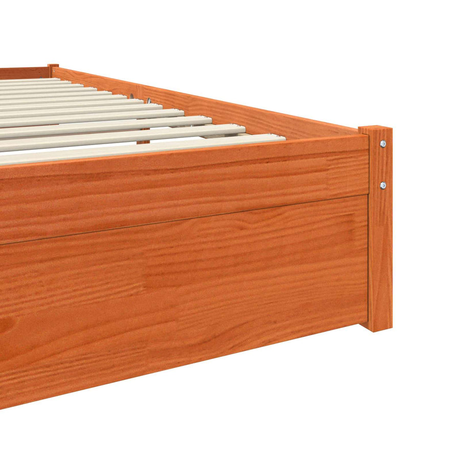 Bedframe Wasbruin 150 x 200 cm Massief Vurenhout