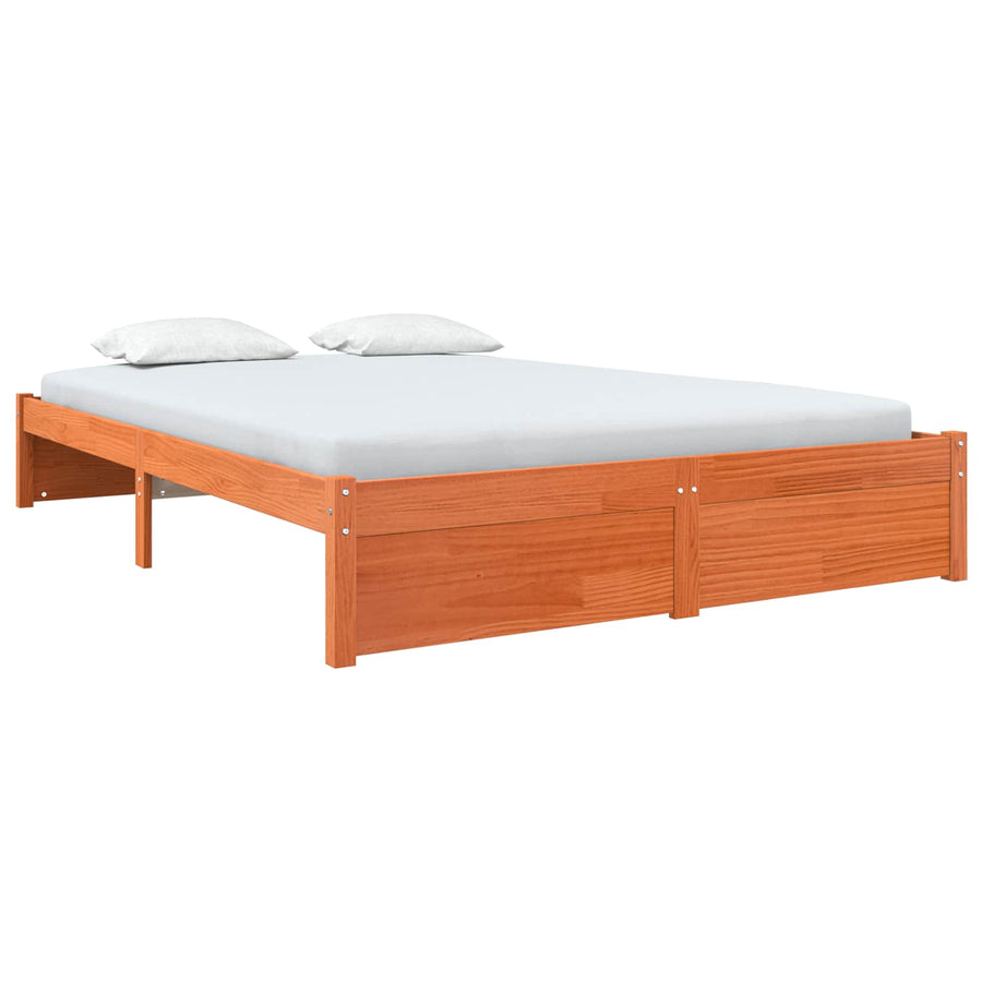 Bedframe Wasbruin 150 x 200 cm Massief Vurenhout