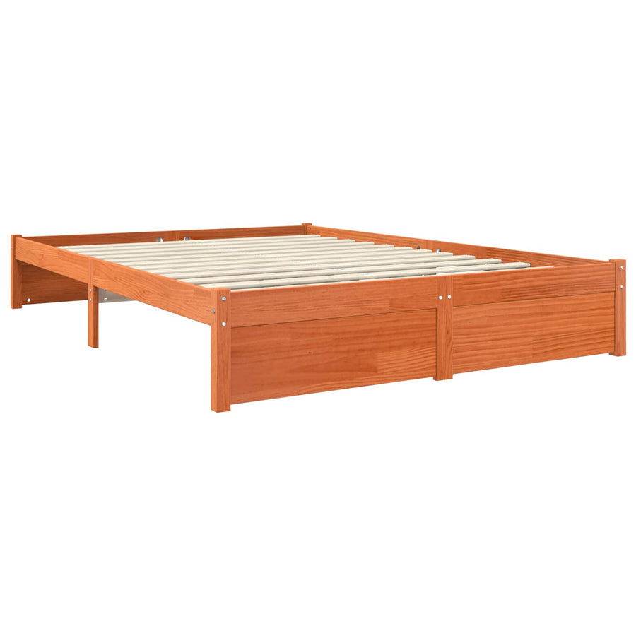 Bedframe Wasbruin 150 x 200 cm Massief Vurenhout