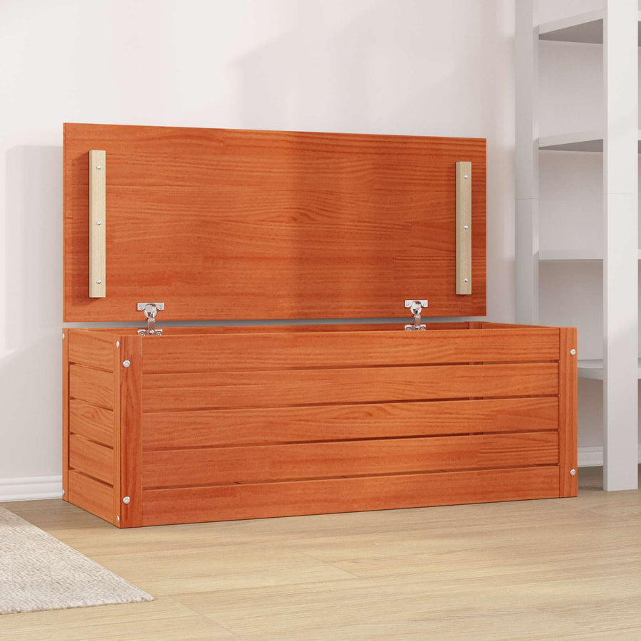 Opbergbox Wasbruin 89 x 36,5 x 33 cm Massief grenenhout