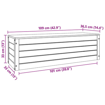 Opbergbox Wasbruin 109 x 36,5 x 33 cm Massief grenenhout