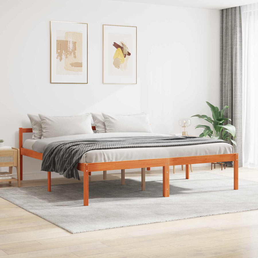 Bedframe Wasbruin 180 x 200 cm Massief grenenhout