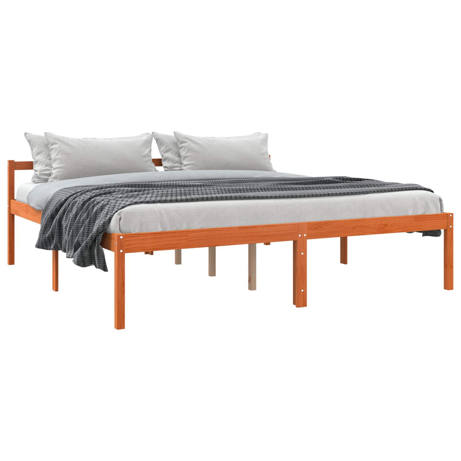 Bedframe Wasbruin 200 x 200 cm Massief grenenhout