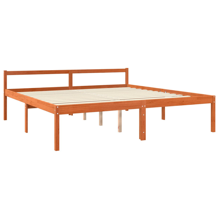 Bedframe Wasbruin 200 x 200 cm Massief grenenhout