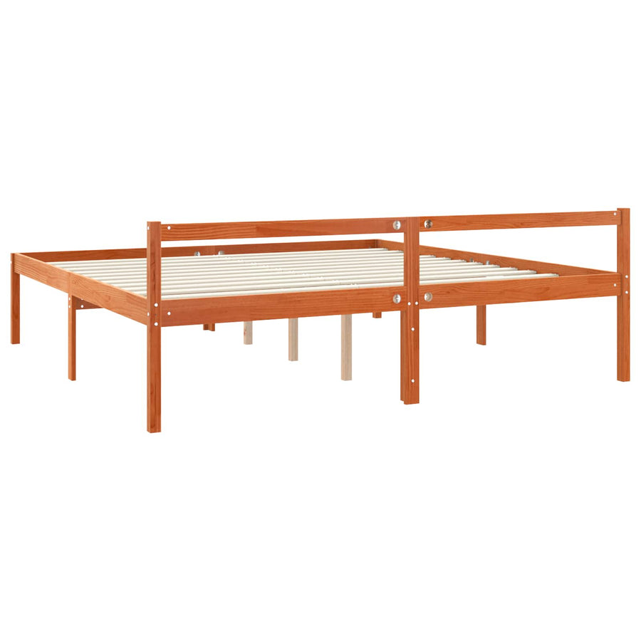 Bedframe Wasbruin 200 x 200 cm Massief grenenhout