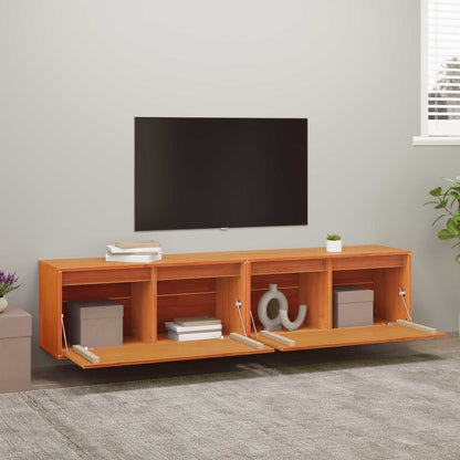 Wandkast 2 pcs Wasbruin 80 x 30 x 35 cm Massief grenenhout