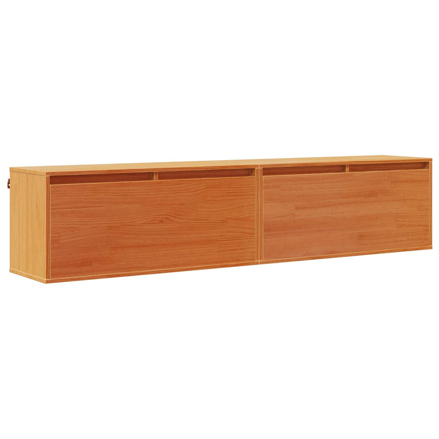 Wandkast 2 pcs Wasbruin 80 x 30 x 35 cm Massief grenenhout