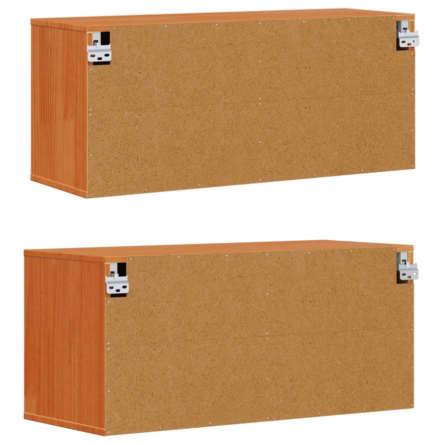 Wandkast 2 pcs Wasbruin 80 x 30 x 35 cm Massief grenenhout