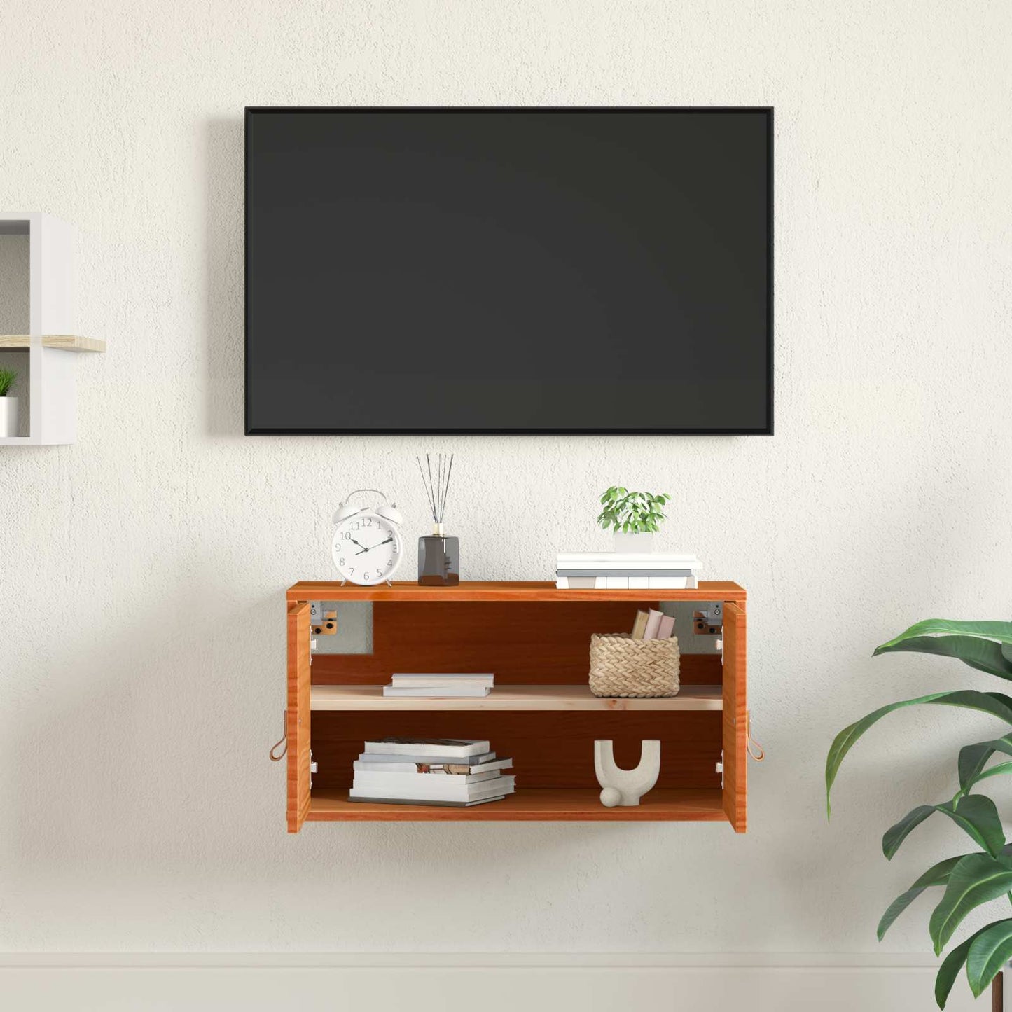 Wandkast met plank Wasbruin 60 x 30 x 30 cm Massief grenenhout