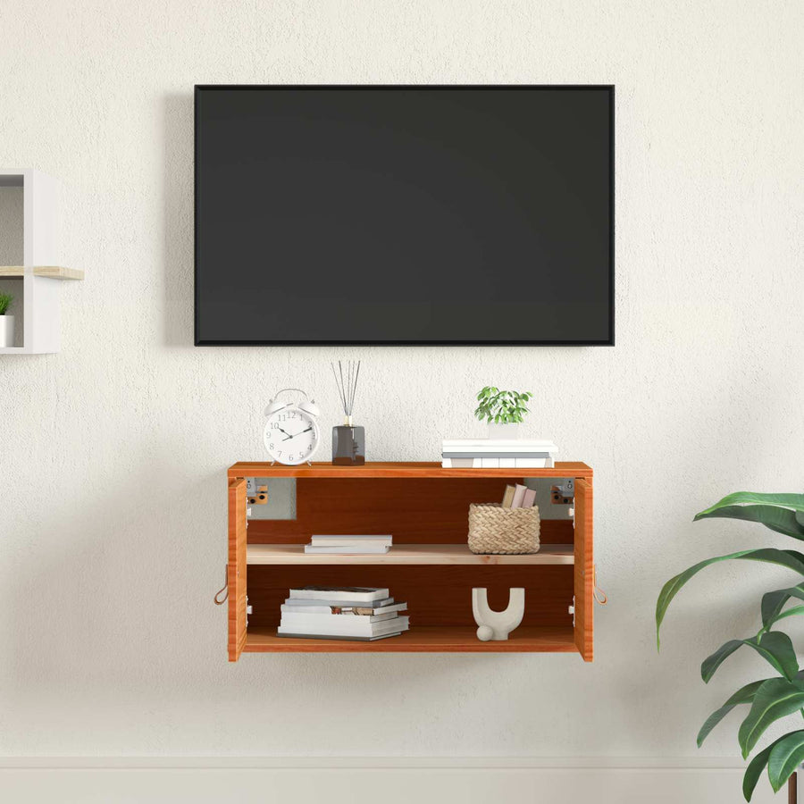 Wandkast met plank Wasbruin 60 x 30 x 30 cm Massief grenenhout