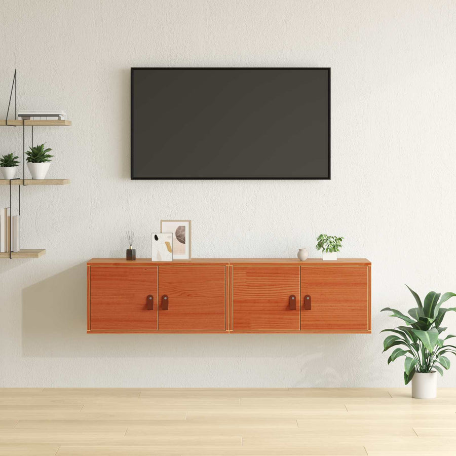 Wandkast 2 pcs Wasbruin 60 x 30 x 30 cm Massief grenenhout