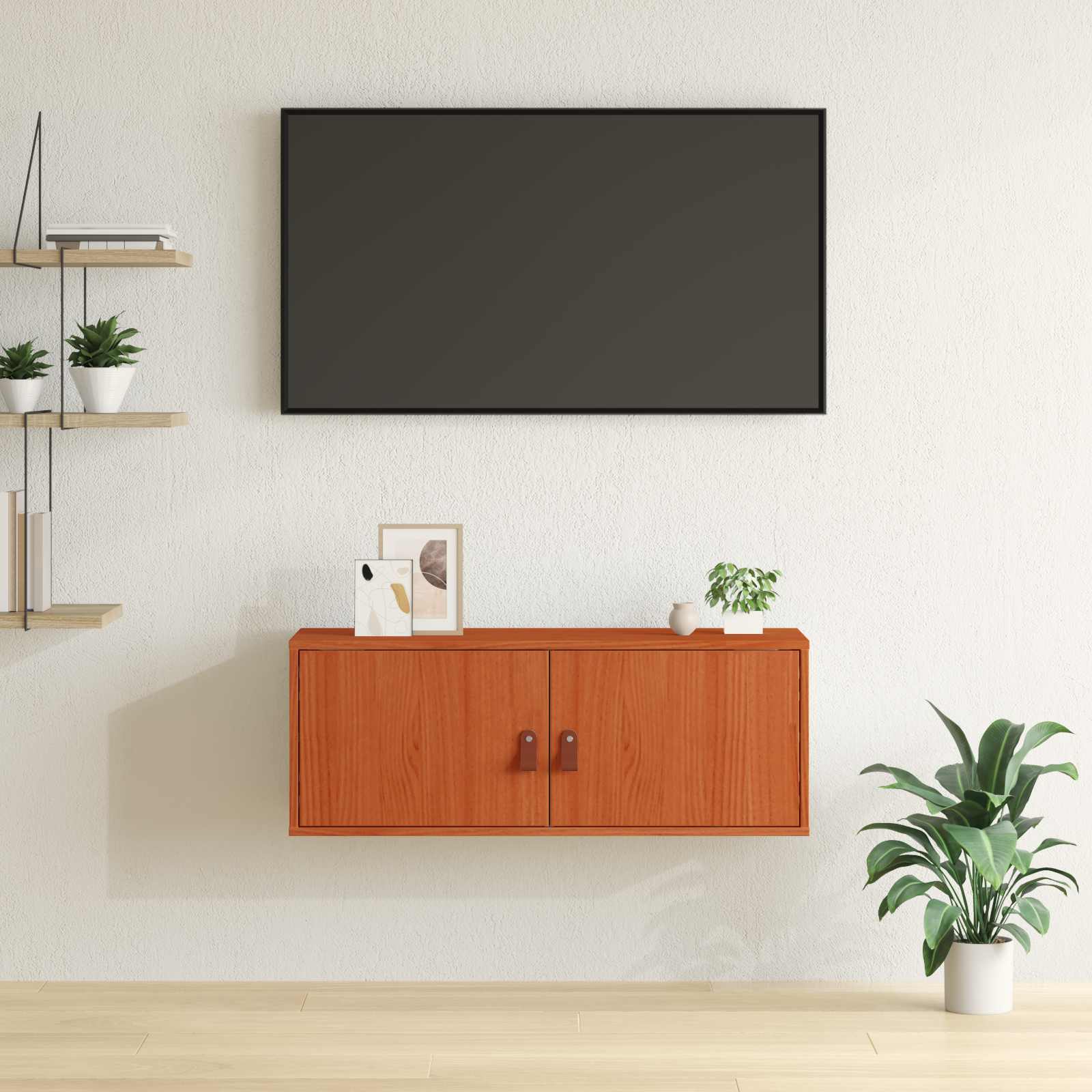 Wandkast met plank Wasbruin 80 x 30 x 30 cm Massief grenenhout