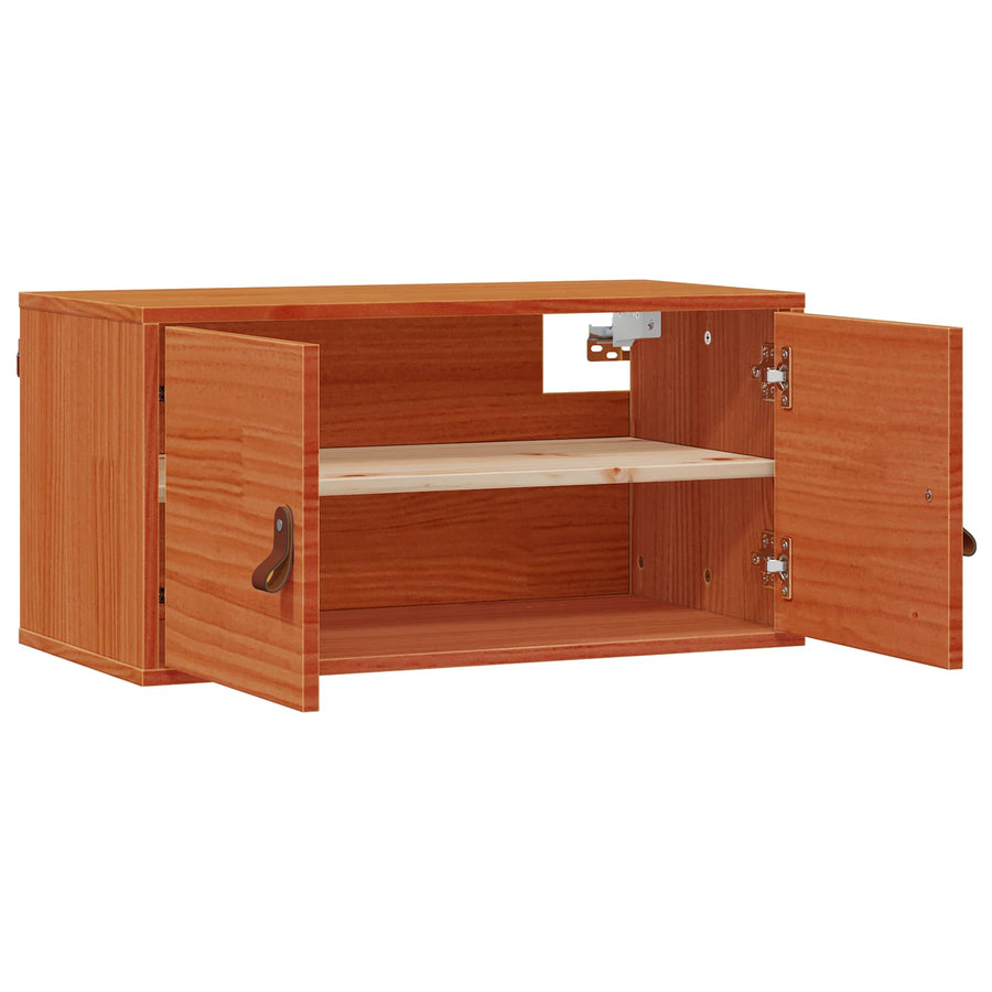 Wandkast met plank Wasbruin 80 x 30 x 30 cm Massief grenenhout