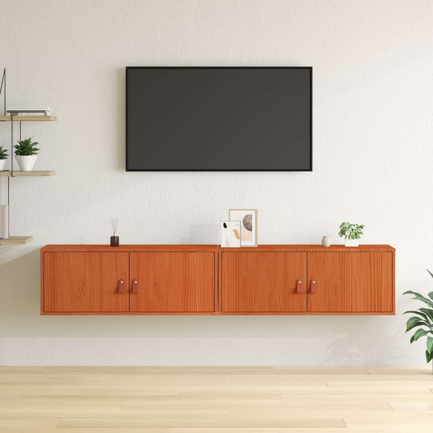Wandkast 2 pcs Wasbruin 80 x 30 x 30 cm Massief grenenhout