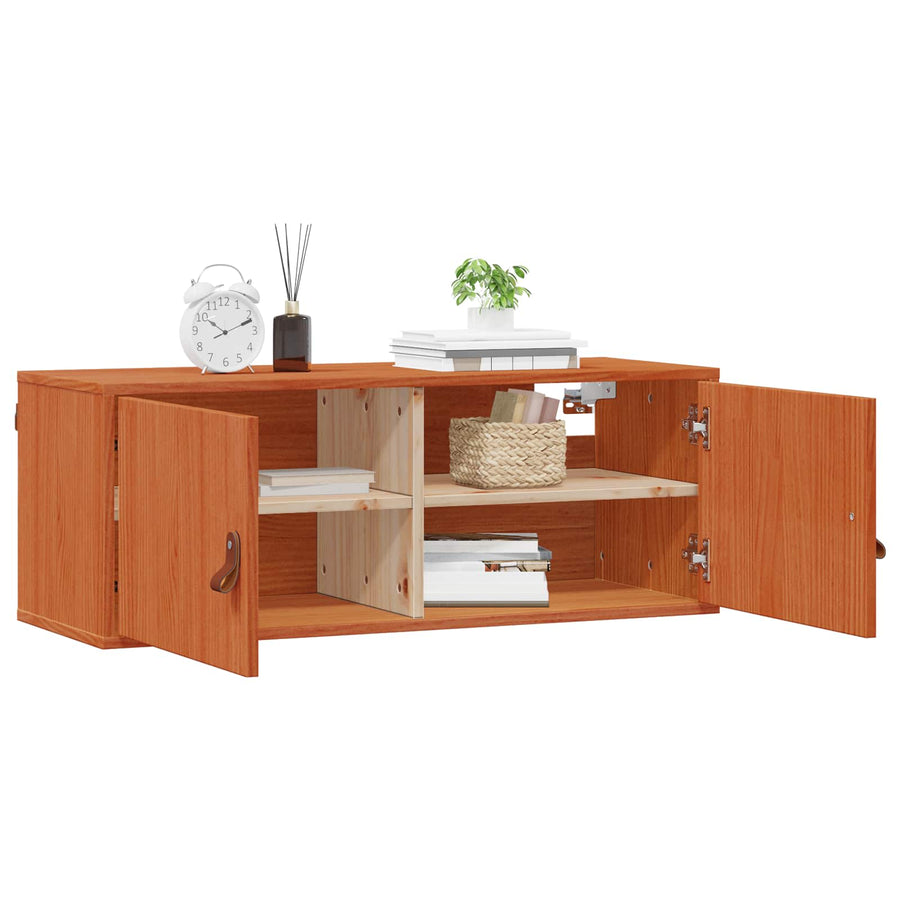 Wandkast 2 pcs Wasbruin 80 x 30 x 30 cm Massief grenenhout