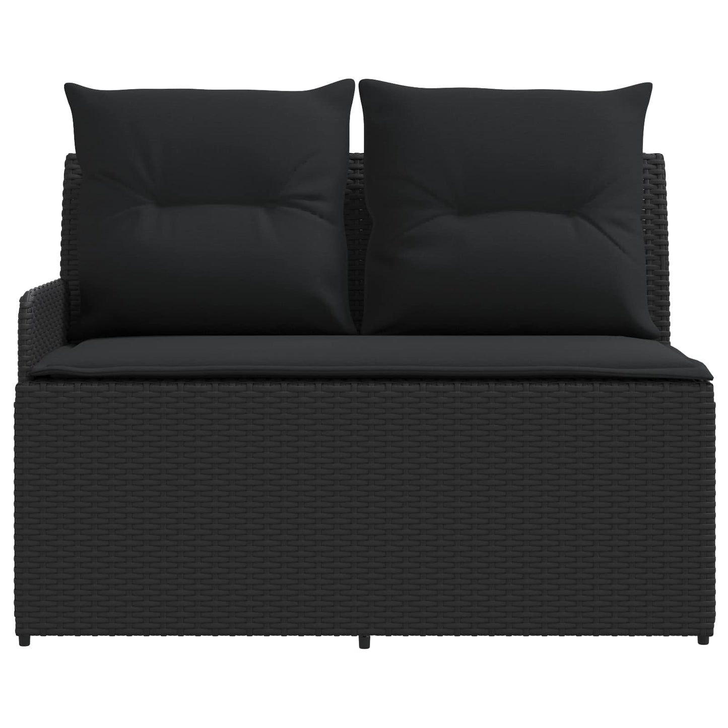 Tuinstoel met Armleuning en Hoekbank 2 Stuk Zwart PE Rattan