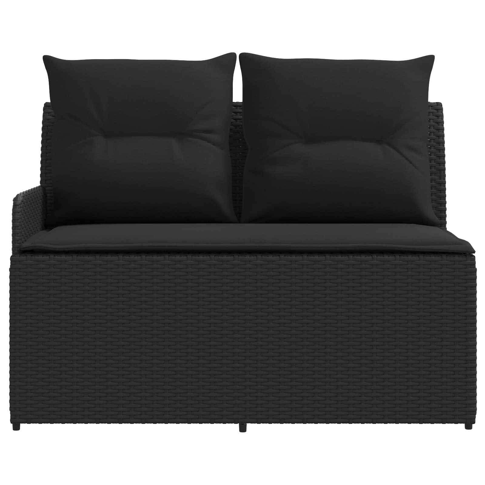 Tuinstoel met Armleuning en Hoekbank 2 Stuk Zwart PE Rattan