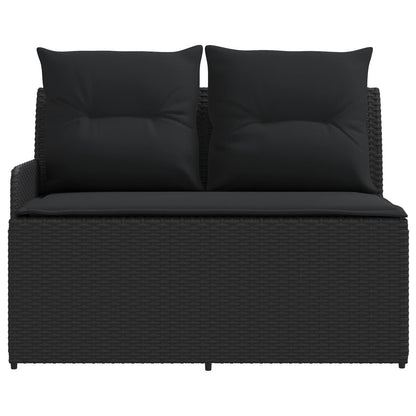 Tuinstoel met Armleuning en Hoekbank 2 Stuk Zwart PE Rattan