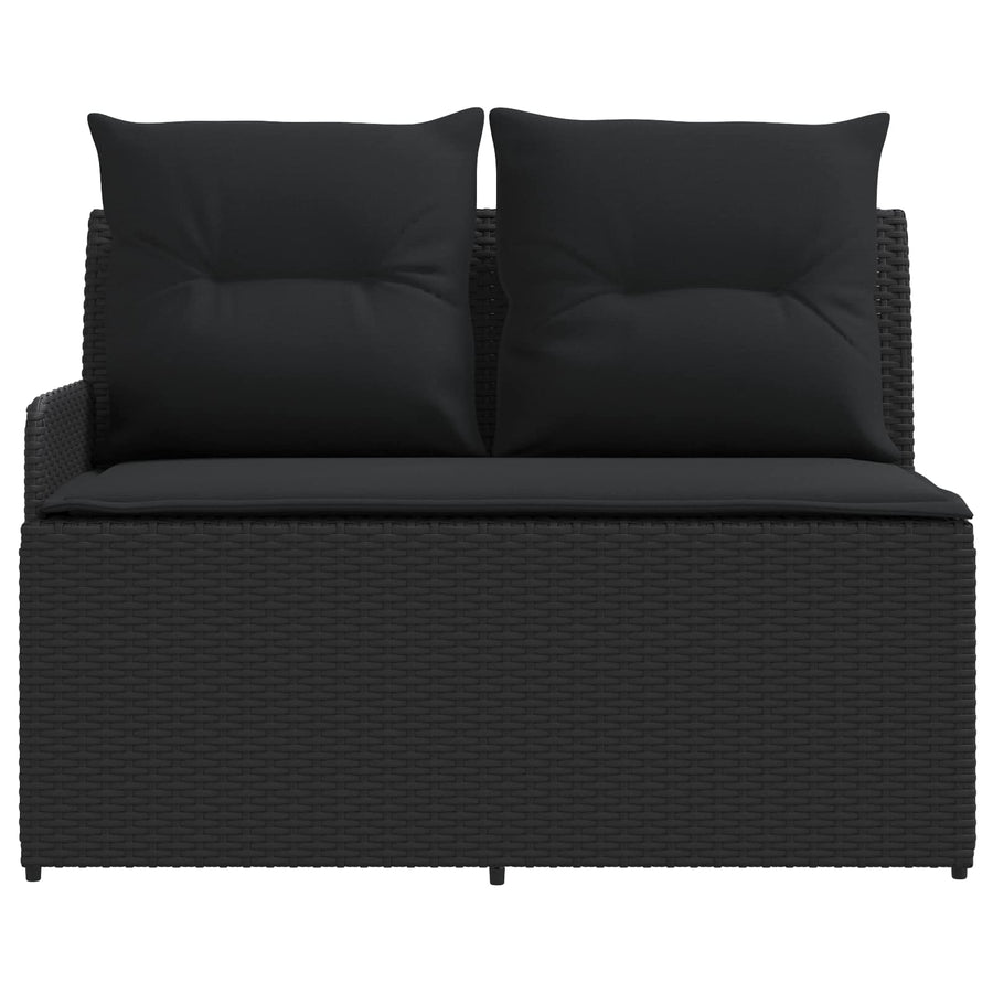 Tuinstoel met Armleuning en Hoekbank 2 Stuk Zwart PE Rattan