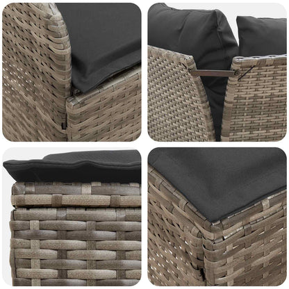 Tuinstoel met Armleuning en Hoekbank 2 Stuk PE Rattan