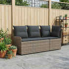 Garden Chair with Armrest and 2-Piece Corner Sofa PE Rattan