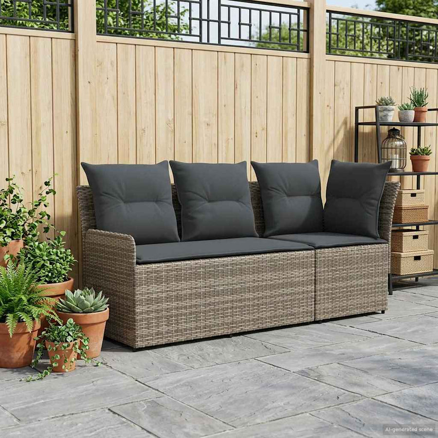 Tuinstoel met Armleuning en Hoekbank 2 Stuk PE Rattan