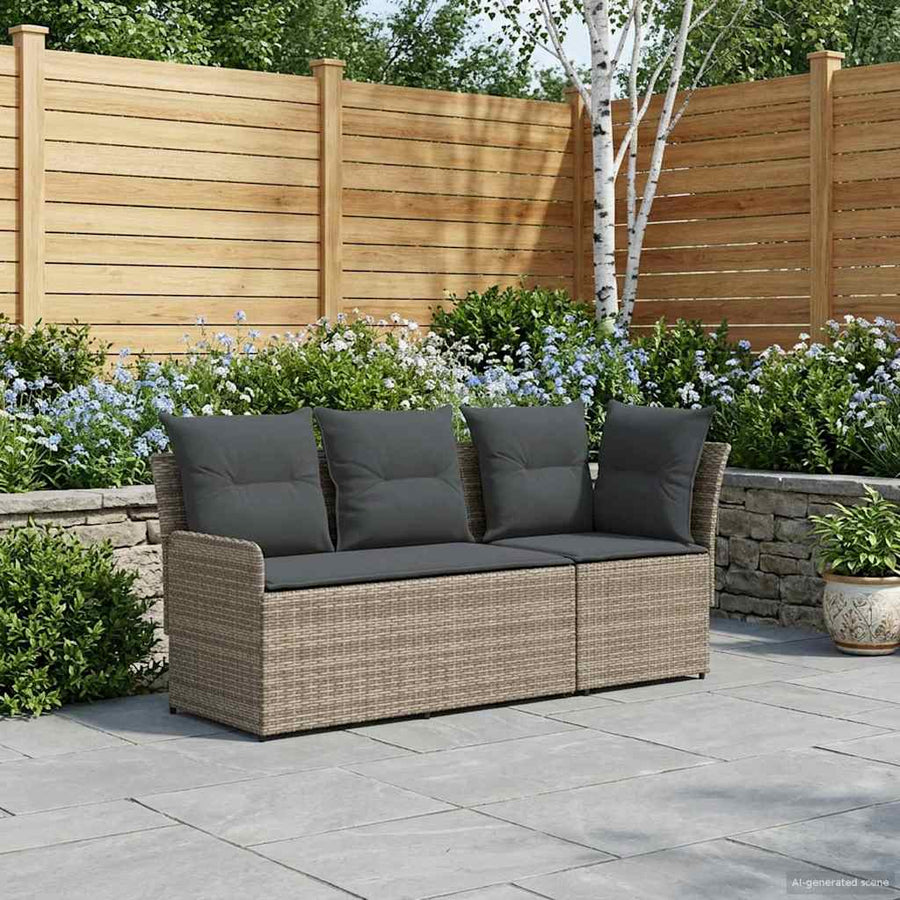 Tuinstoel met Armleuning en Hoekbank 2 Stuk PE Rattan