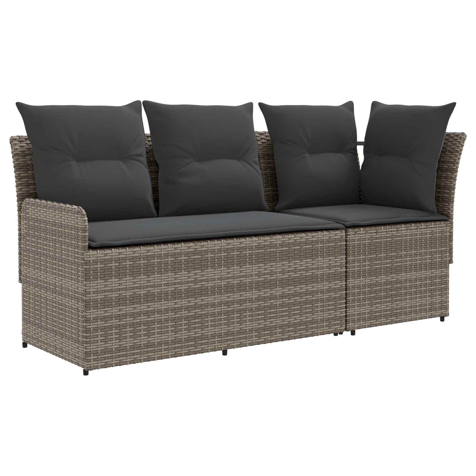 Tuinstoel met Armleuning en Hoekbank 2 Stuk PE Rattan