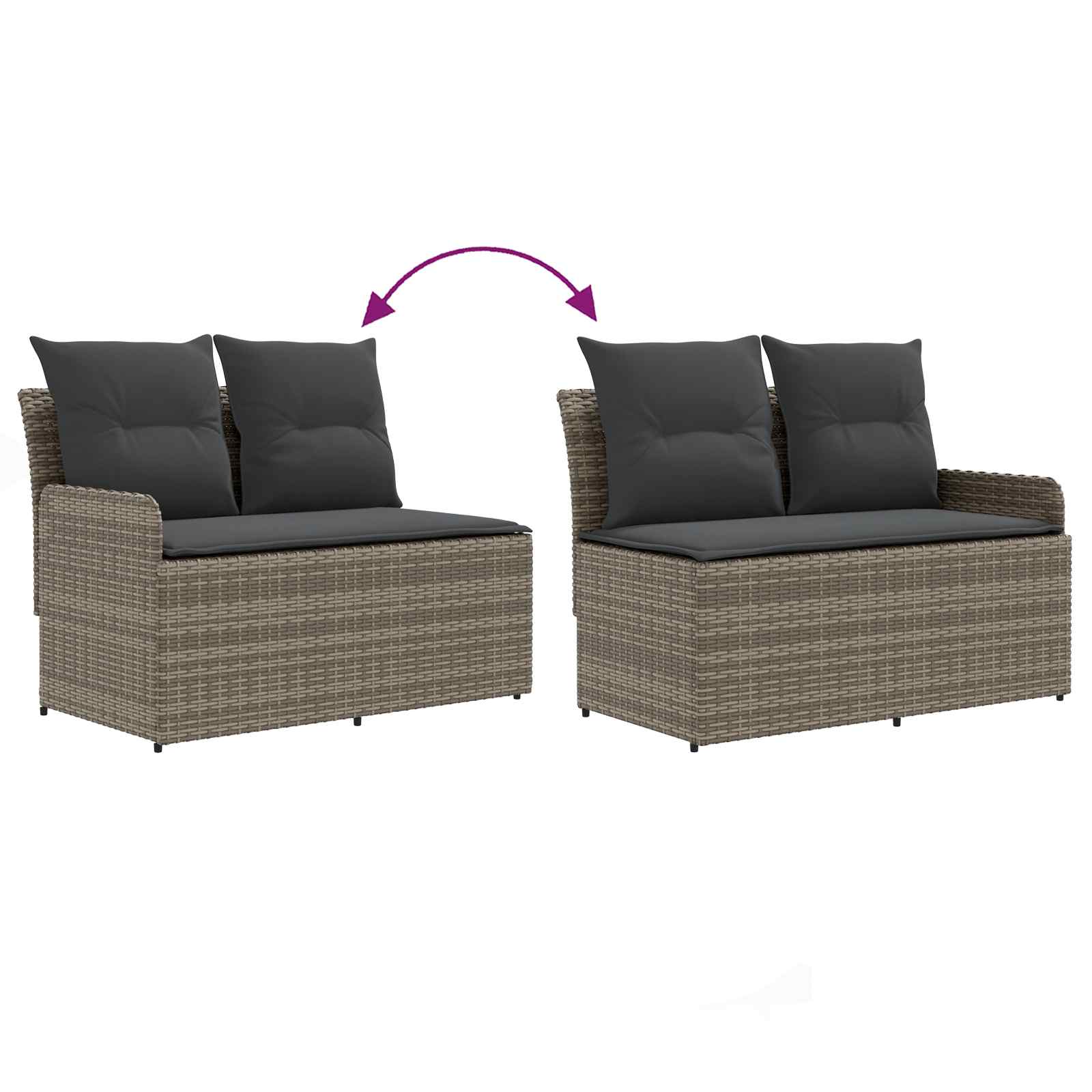 Tuinstoel met Armleuning en Hoekbank 2 Stuk PE Rattan
