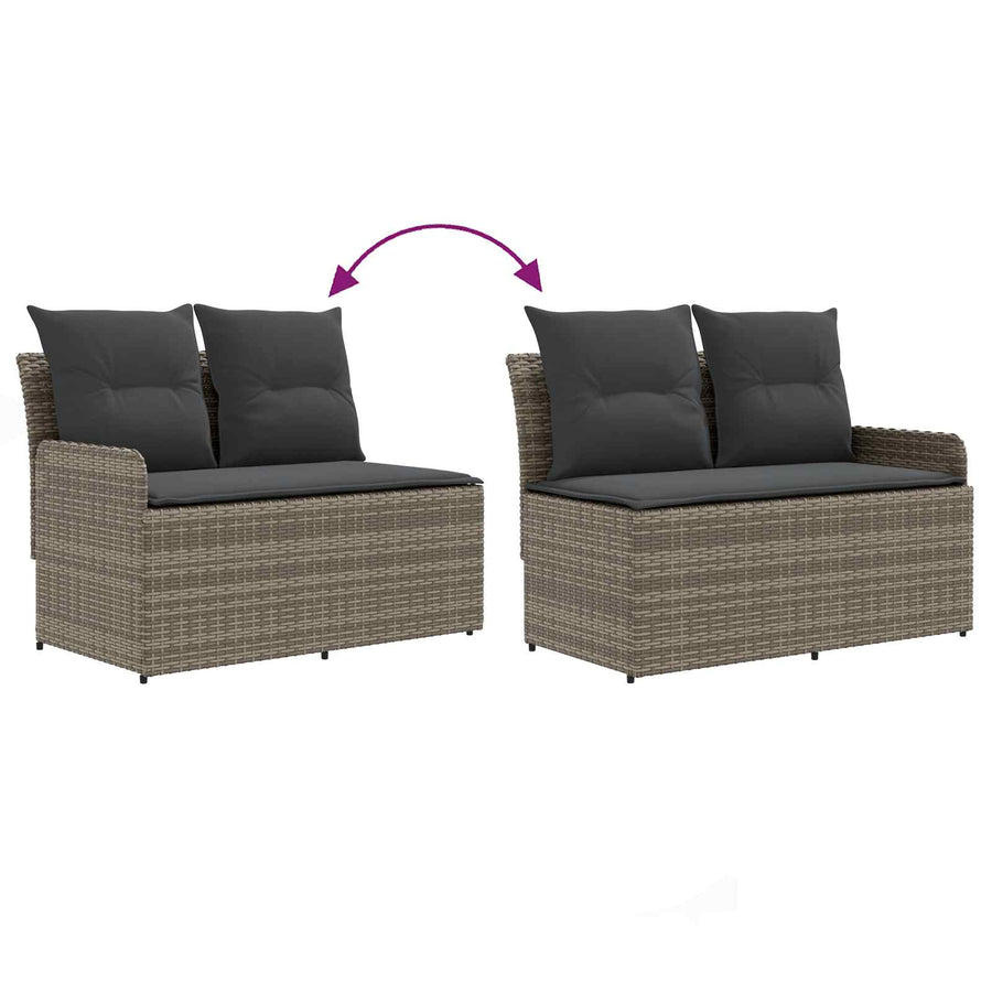 Tuinstoel met Armleuning en Hoekbank 2 Stuk PE Rattan