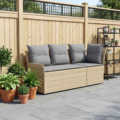 Tuinstoel met Armleuning en Hoekbank 2 Stuk PE Rattan