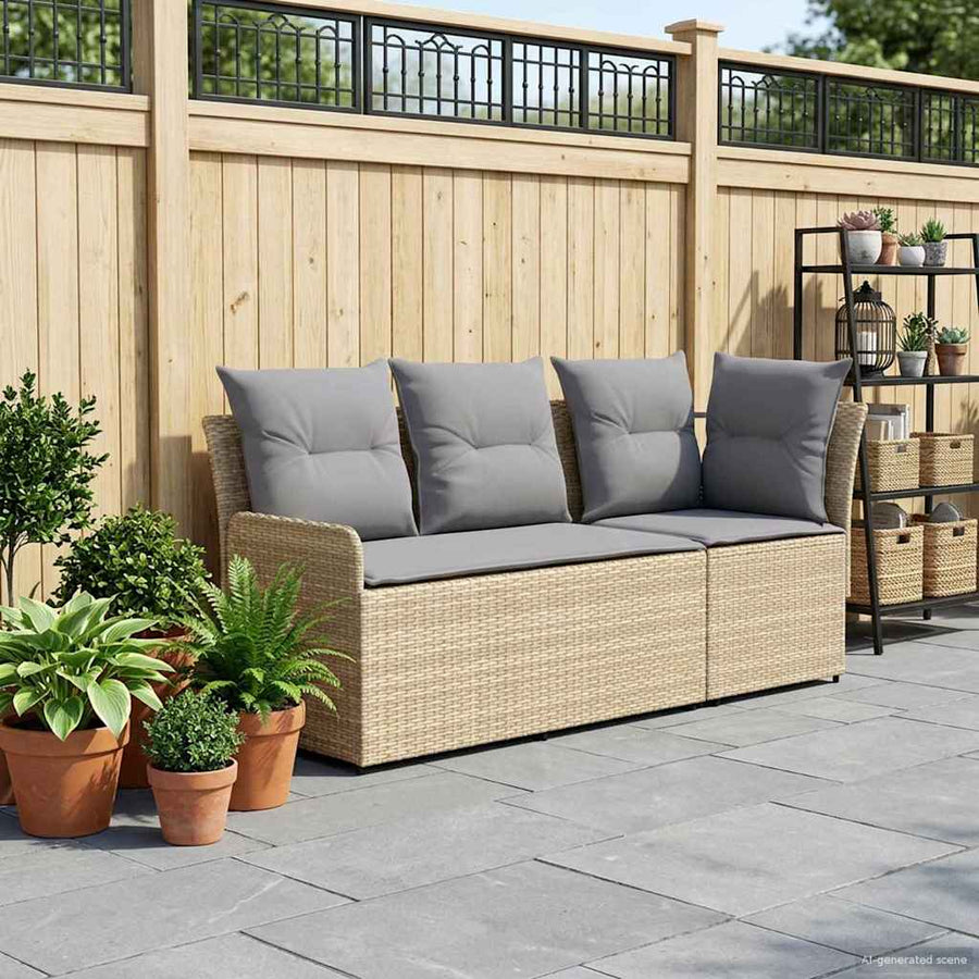 Tuinstoel met Armleuning en Hoekbank 2 Stuk PE Rattan