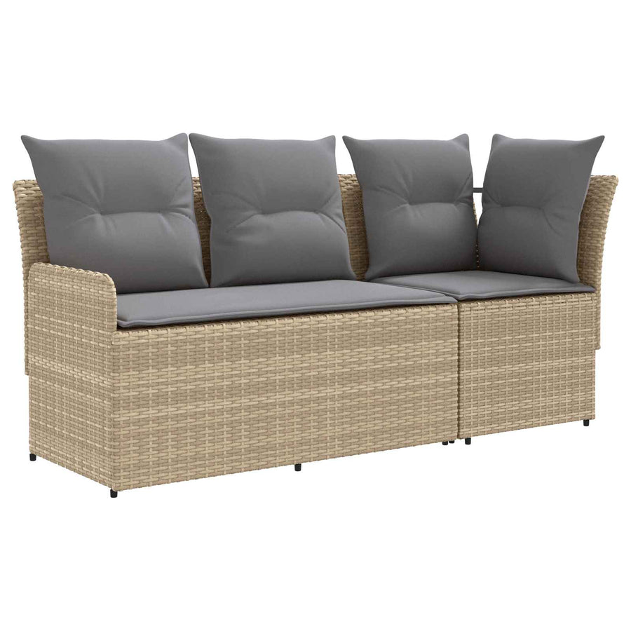 Tuinstoel met Armleuning en Hoekbank 2 Stuk PE Rattan
