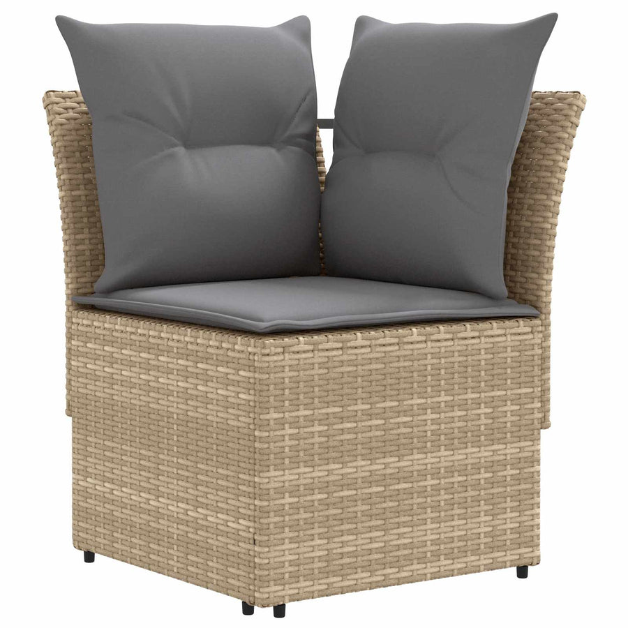 Tuinstoel met Armleuning en Hoekbank 2 Stuk PE Rattan