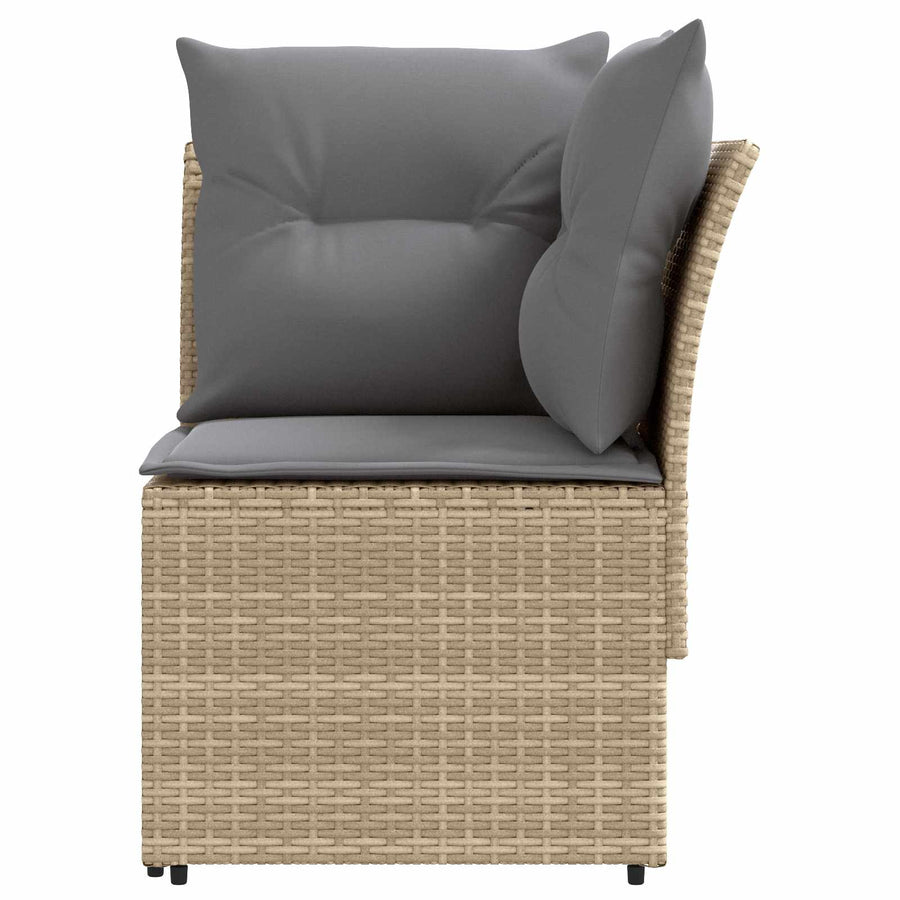 Tuinstoel met Armleuning en Hoekbank 2 Stuk PE Rattan