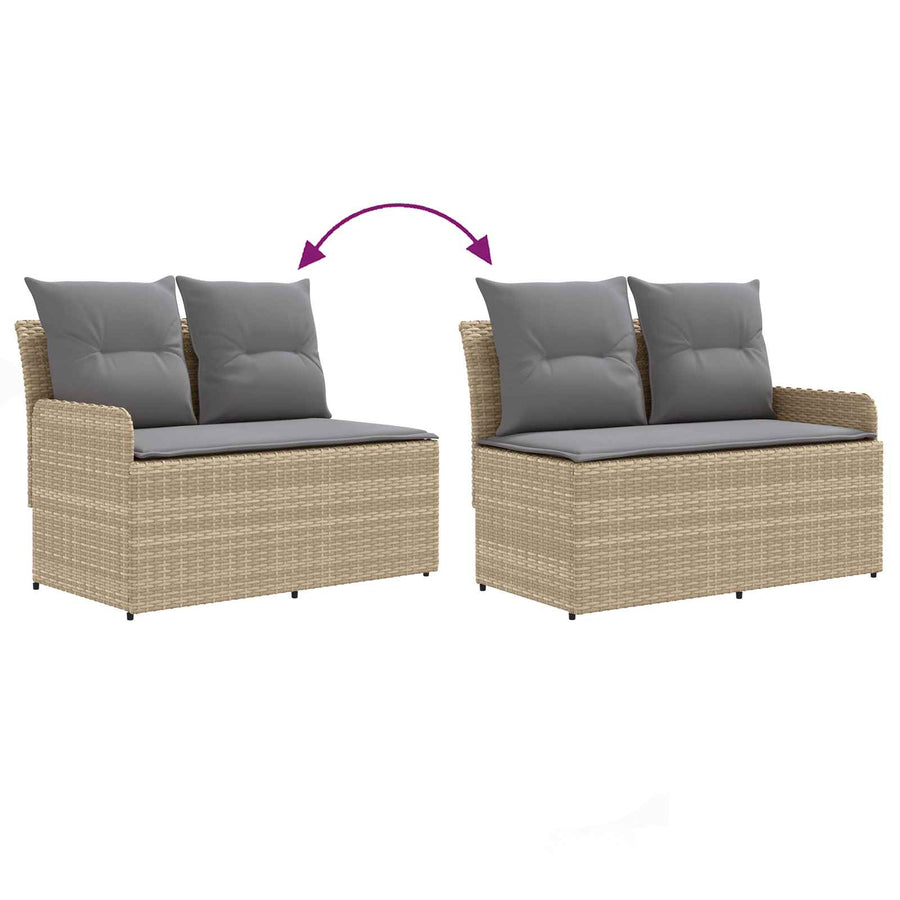 Tuinstoel met Armleuning en Hoekbank 2 Stuk PE Rattan
