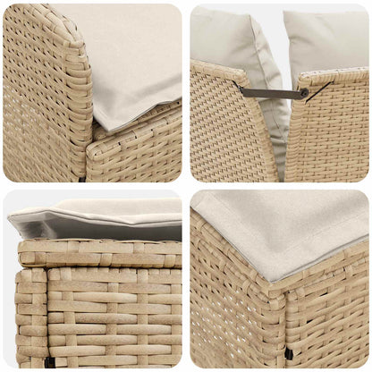 Tuinstoel met Armleuning en Hoekbank 2 Stuk Beige en Crème