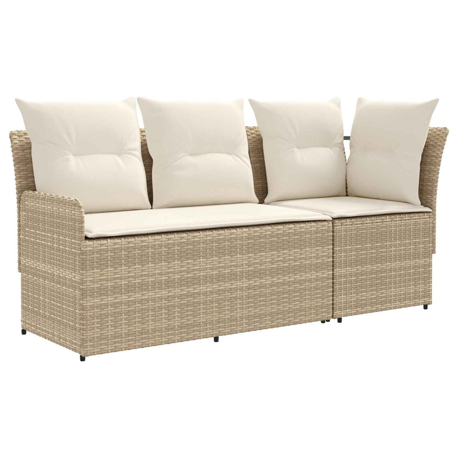 Tuinstoel met Armleuning en Hoekbank 2 Stuk Beige en Crème