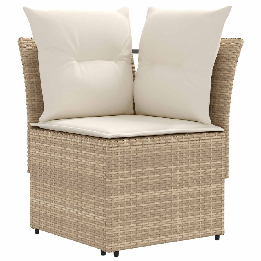 Tuinstoel met Armleuning en Hoekbank 2 Stuk Beige en Crème