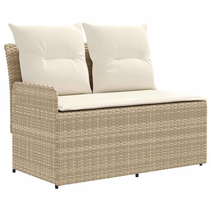 Tuinstoel met Armleuning en Hoekbank 2 Stuk Beige en Crème