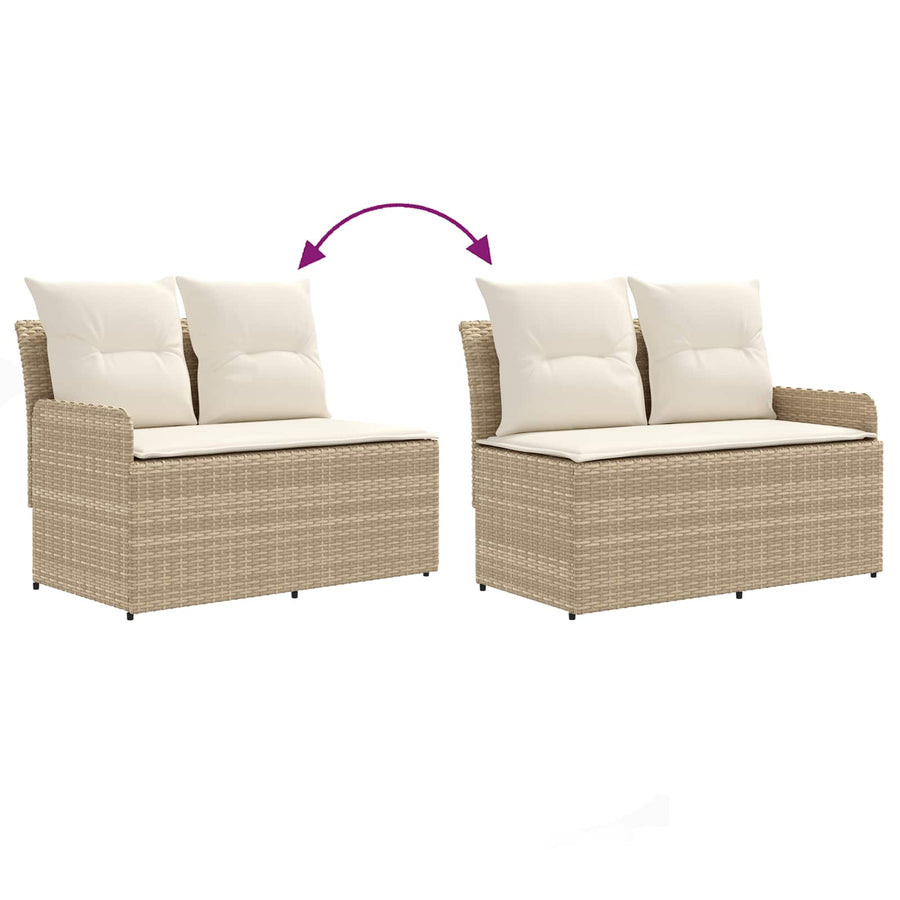 Tuinstoel met Armleuning en Hoekbank 2 Stuk Beige en Crème