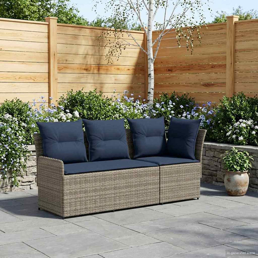 Tuinstoel met Armleuning en Hoekbank 2 Stuk PE Rattan