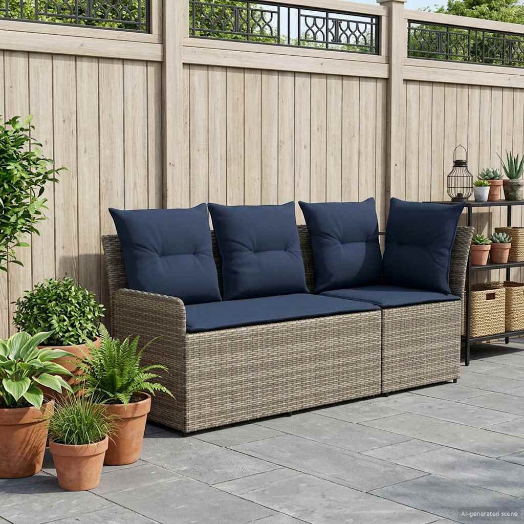 Tuinstoel met Armleuning en Hoekbank 2 Stuk PE Rattan