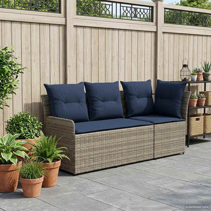 Tuinstoel met Armleuning en Hoekbank 2 Stuk PE Rattan
